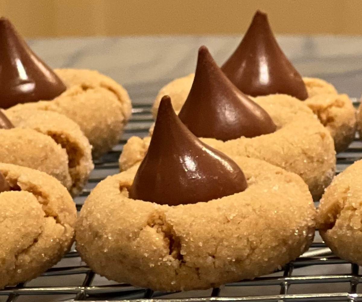 Peanut butter store cookies with kisses