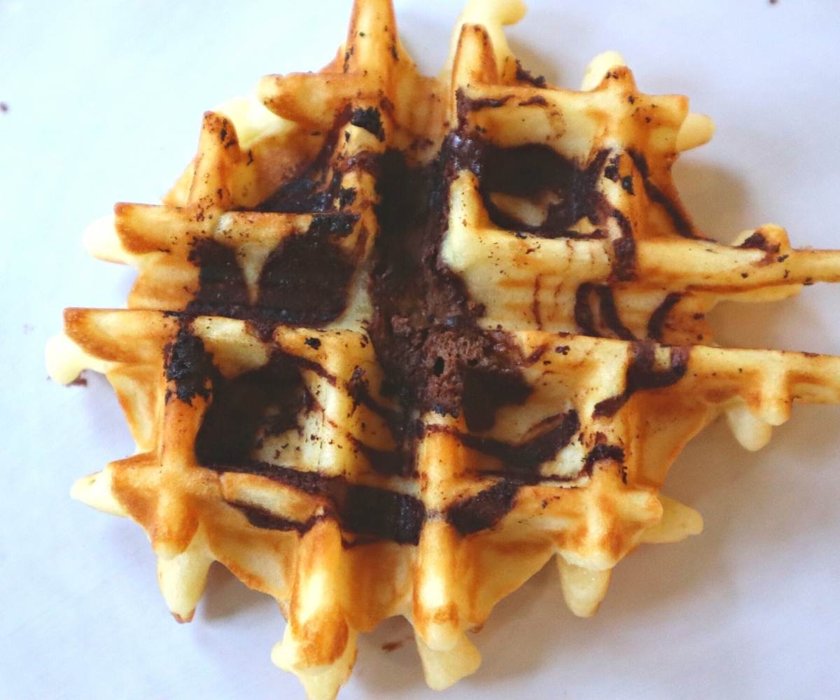 Chocolate Hazelnut Belgian Waffles