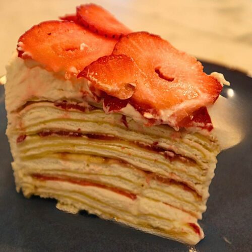 Lemon Raspberry Crepe Cake ~Sweet & Savory